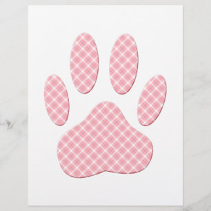 Papier Empreinte de patte Tartan Rose Et Blanc