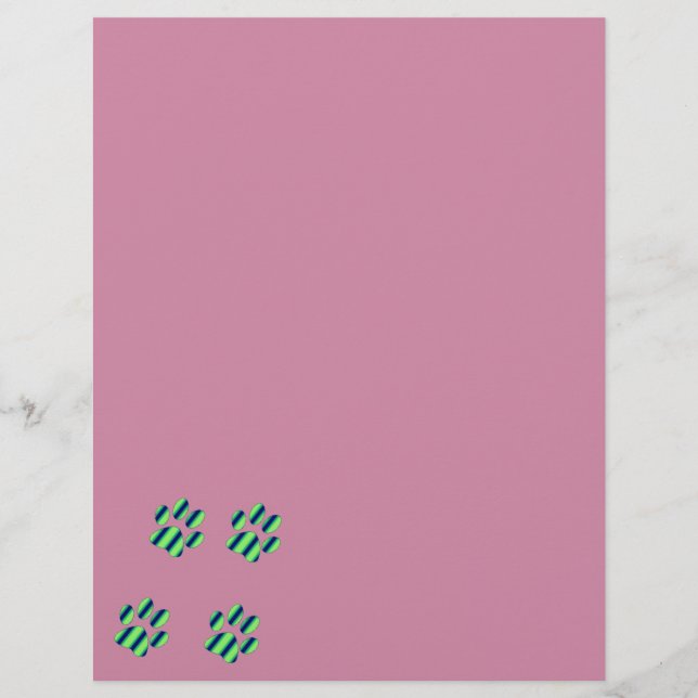 Papier Empreintes de patte bleu-vert (Devant)