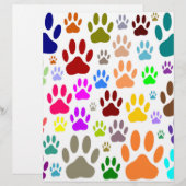 Papier Empreintes de pattes de chiens partout (Devant / Derrière)