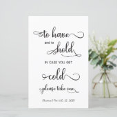 Papier "En coque, vous avez froid" Mariage noir moderne (Debout devant)