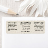 Papier en lin beige savon et étiquette cosmétique (En situation)