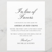 Papier En remplacement des faveurs Signe de don Mariage (Devant)