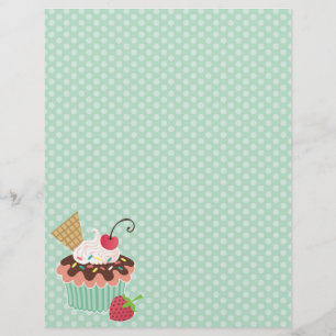 Papier En-tête À petits pois cerise et citron vert