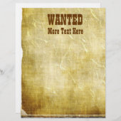 Papier en-tête à thème Recherché Old West (Devant / Derrière)