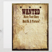 Papier en-tête à thème Recherché Old West (Devant / Derrière)