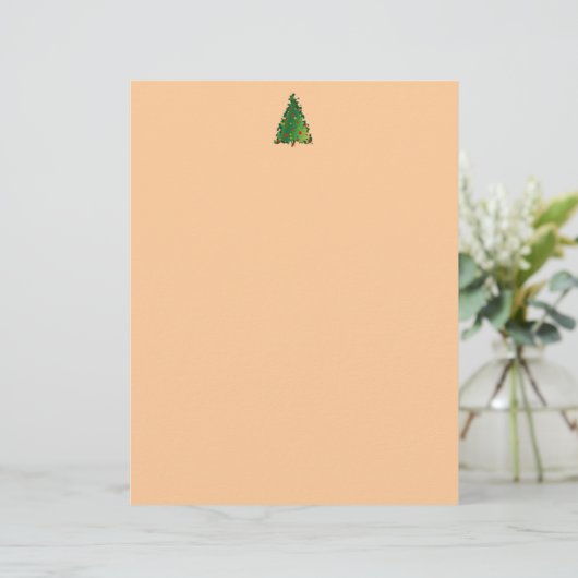 Papier En-tête avec décoration d'arbre de Noël (Debout devant)