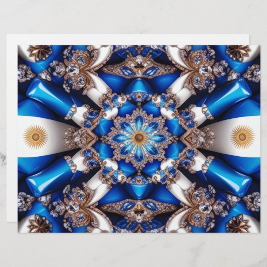 Papier En-tête avec design aux couleurs argentines (Devant / Derrière)