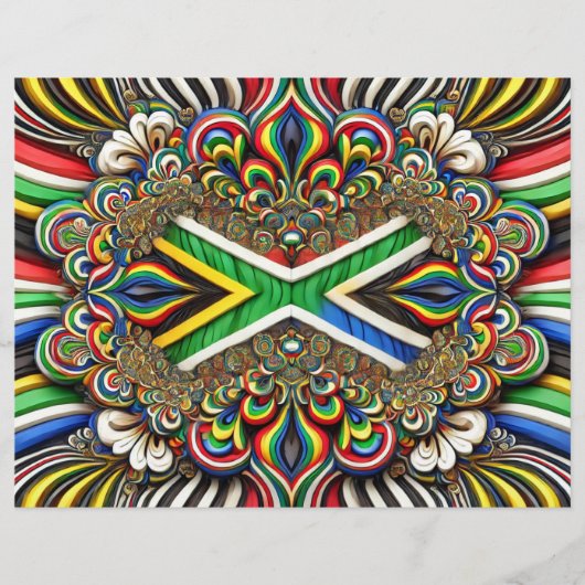 Papier En-tête avec design de couleurs sud-africaines (Devant)
