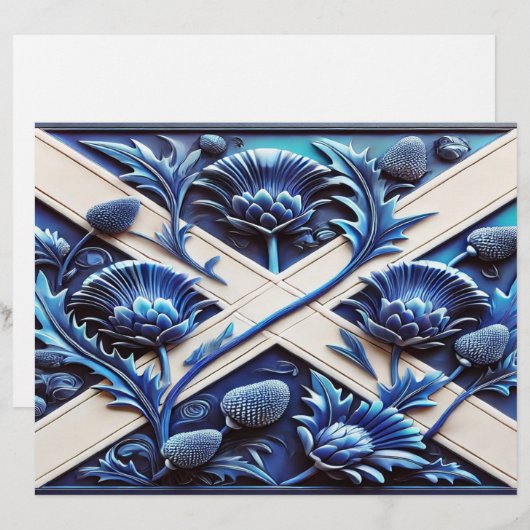 Papier En-tête avec Design écossais de chardons (Devant / Derrière)