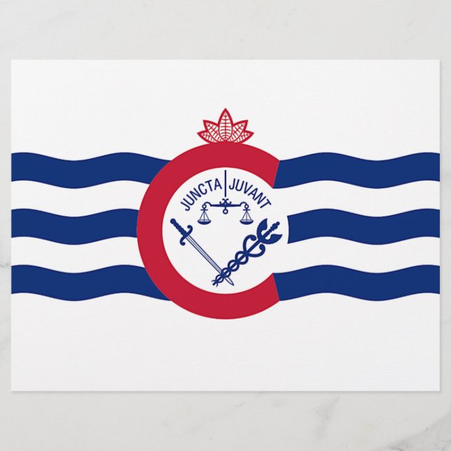 Papier En-tête avec Drapeau de Cincinnati, Ohio (Devant)