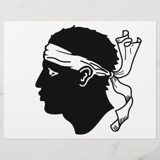 Papier En-tête avec Drapeau de Corse, France (Devant)