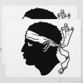 Papier En-tête avec Drapeau de Corse, France (Devant / Derrière)