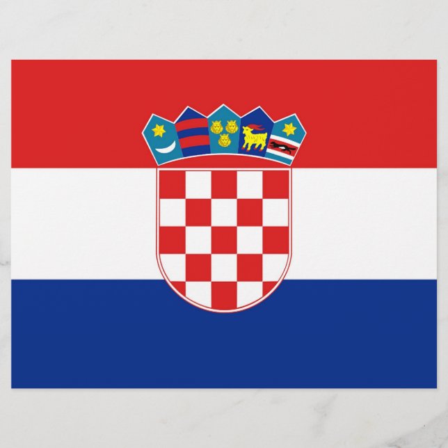 Papier En-tête avec Drapeau de Croatie (Devant)