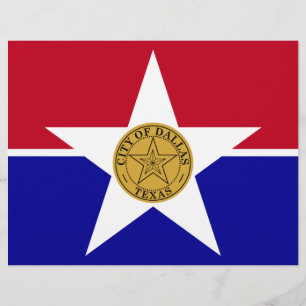 Papier En-tête avec Drapeau de Dallas, USA