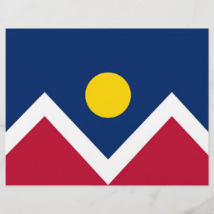 Papier En-tête avec Drapeau de Denver, Colorado