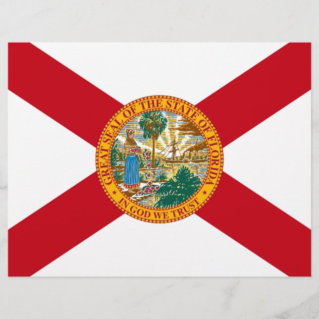 Papier En-tête avec Drapeau de Floride, États-Unis (Devant)