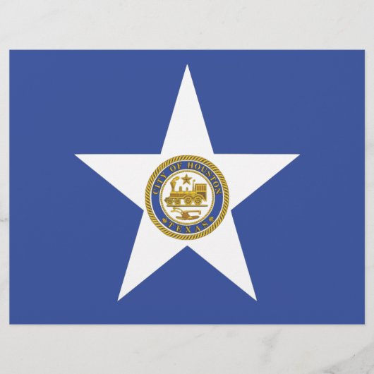 Papier En-tête avec Drapeau de Houston, USA (Devant)