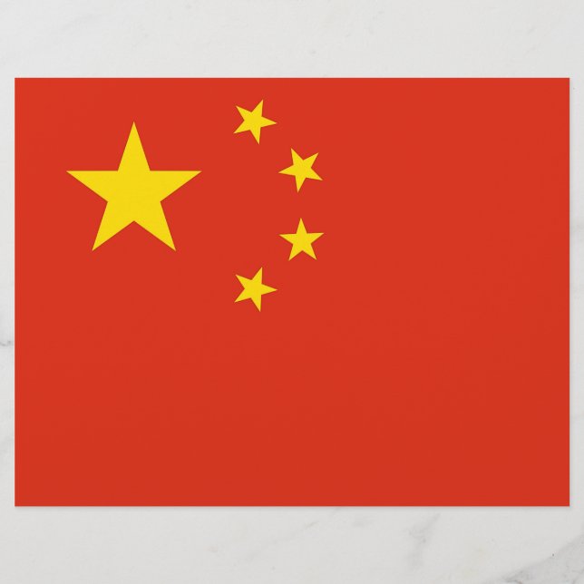 Papier En-tête avec drapeau de la Chine (Devant)