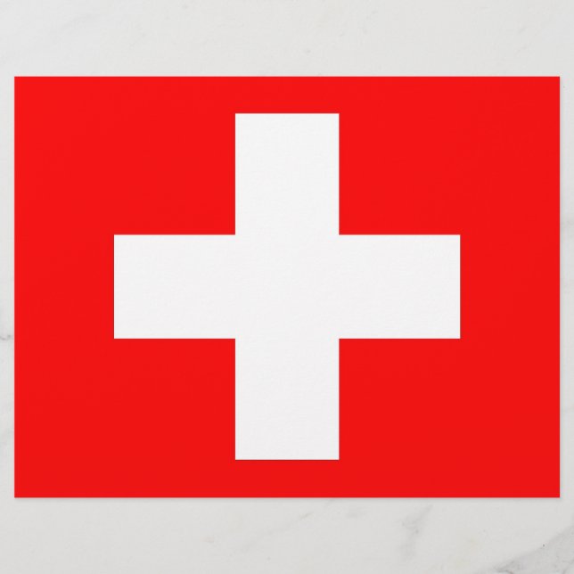 Papier En-tête avec drapeau de la Suisse (Devant)