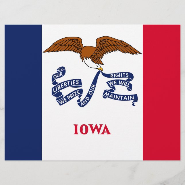 Papier En-tête avec Drapeau de l'Iowa (Devant)
