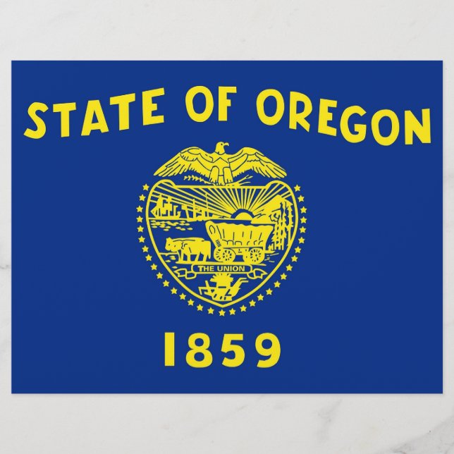 Papier En-tête avec Drapeau de l'Oregon, États-Unis (Devant)