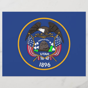 Papier En-tête avec Drapeau de l'Utah, États-Unis