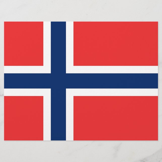 Papier En-tête avec Drapeau de Norvège (Devant)