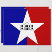 Papier En-tête avec Drapeau de San Antonio, USA (Devant / Derrière)