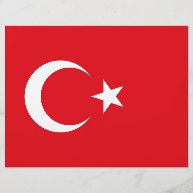 Papier En-tête avec Drapeau de Turquie (Devant)