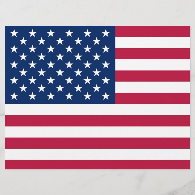 Papier En-tête avec Drapeau des États-Unis d'Amérique (Devant)
