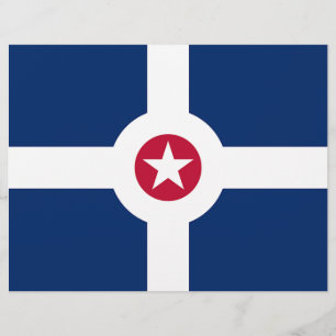 Papier En-tête avec Drapeau d'Indianapolis, États-Unis