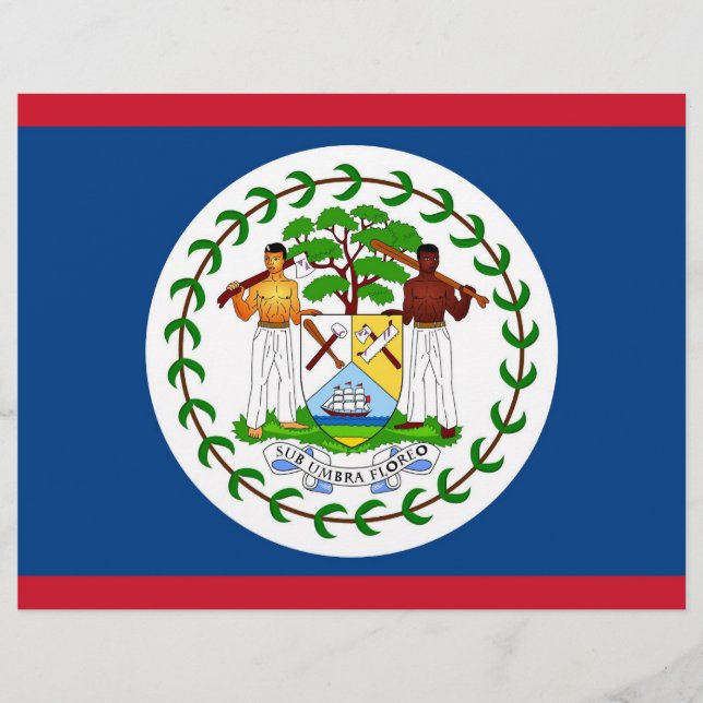 Papier En-tête avec Drapeau du Belize (Devant)