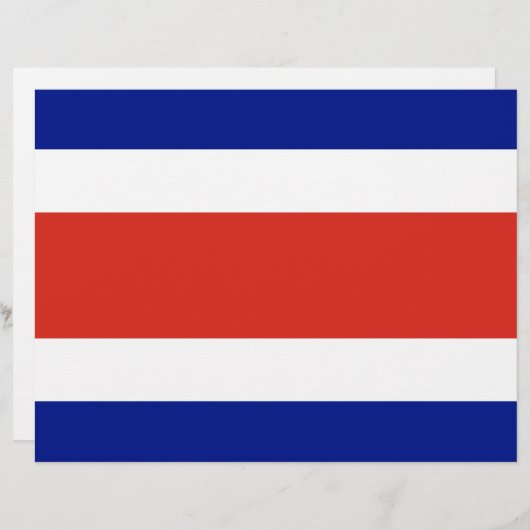 Papier En-tête avec Drapeau du Costa Rica (Devant / Derrière)