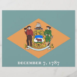 Papier En-tête avec Drapeau du Delaware, États-Unis