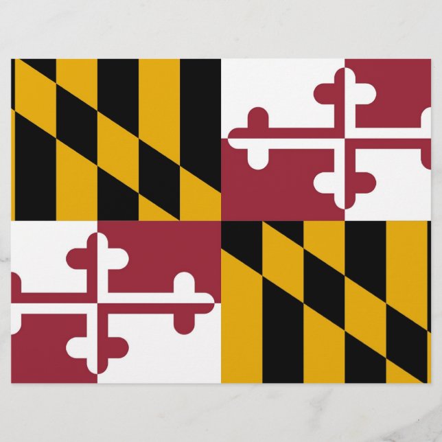 Papier En-tête avec Drapeau du Maryland, États-Unis (Devant)