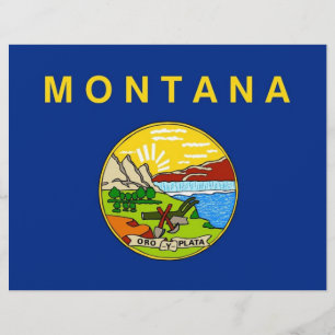 Papier En-tête avec Drapeau du Montana, États-Unis