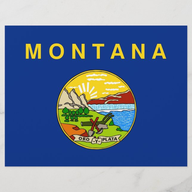 Papier En-tête avec Drapeau du Montana, États-Unis (Devant)