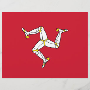 Papier En-tête avec Isle of Man Flag, Royaume-Uni