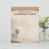 Papier en-tête de bienvenue mariage palms (Debout devant)