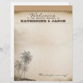 Papier en-tête de bienvenue mariage palms (Devant / Derrière)