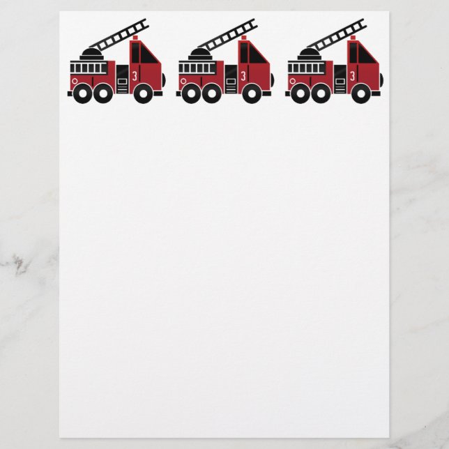 Papier En-tête de camion de pompier (Devant)