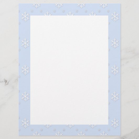 Papier En-tête de la bordure du flocon de neige (Devant)