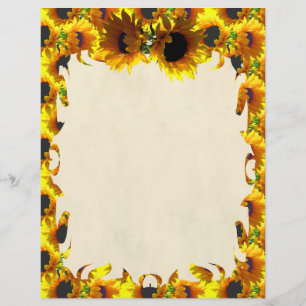 Papier En-tête de la flamme de deux tournesols