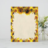 Papier En-tête de la flamme de deux tournesols (Debout devant)