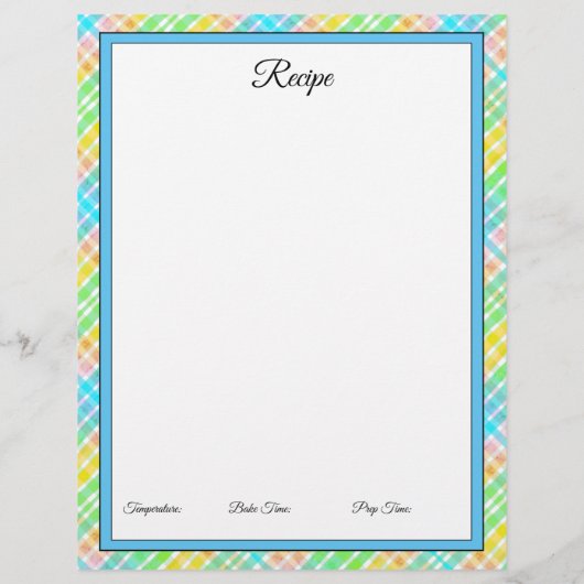 Papier En-tête de la grande recette préchargée (Dos)