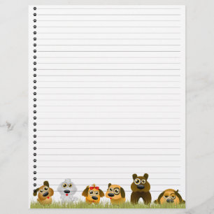 Papier En-tête de la lettre à linge de chiens mignons