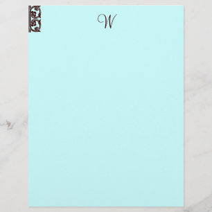 Papier En-tête de la lettre Monogramme Brown au chocolat