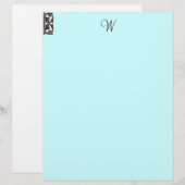 Papier En-tête de la lettre Monogramme Brown au chocolat  (Devant / Derrière)