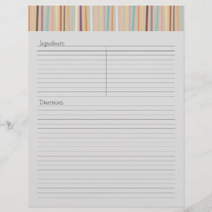 Papier En-tête de la recette de bandes rétro