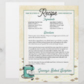 Papier En-tête de la recette du livre de cuisine du mélan (Devant / Derrière)